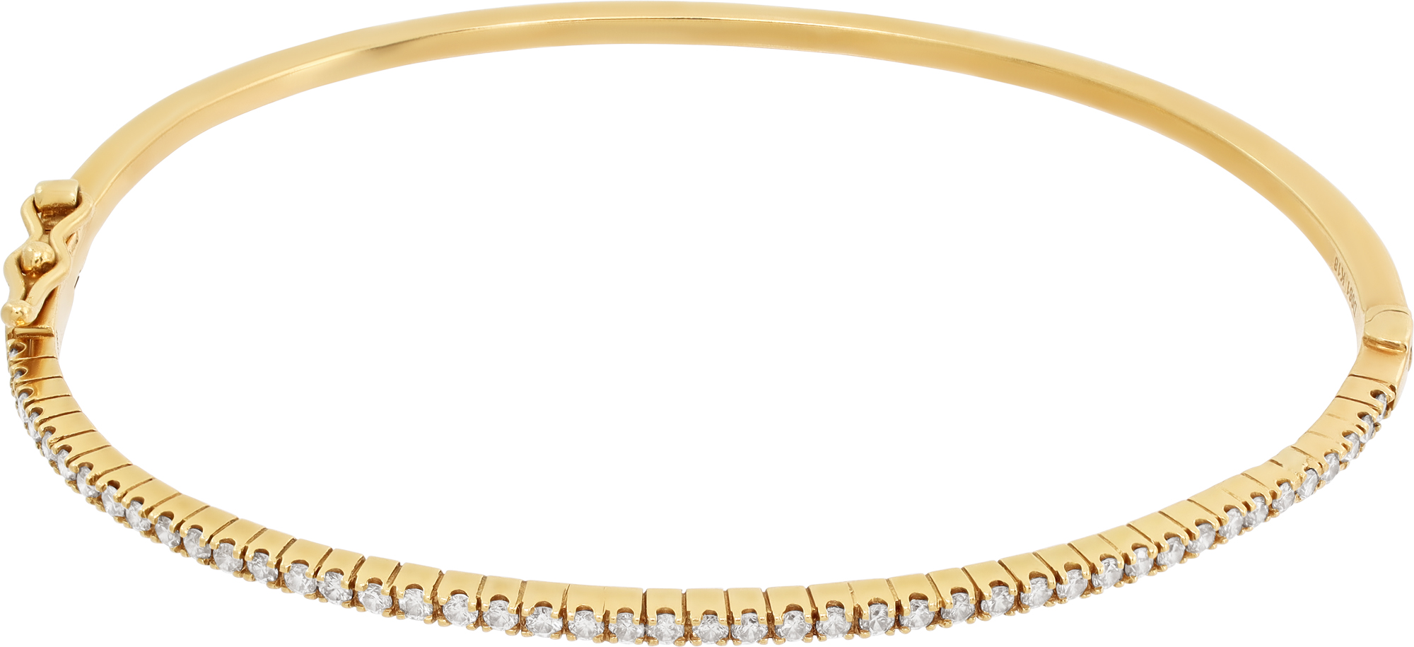 Diamond bangle in 18k yellow gold