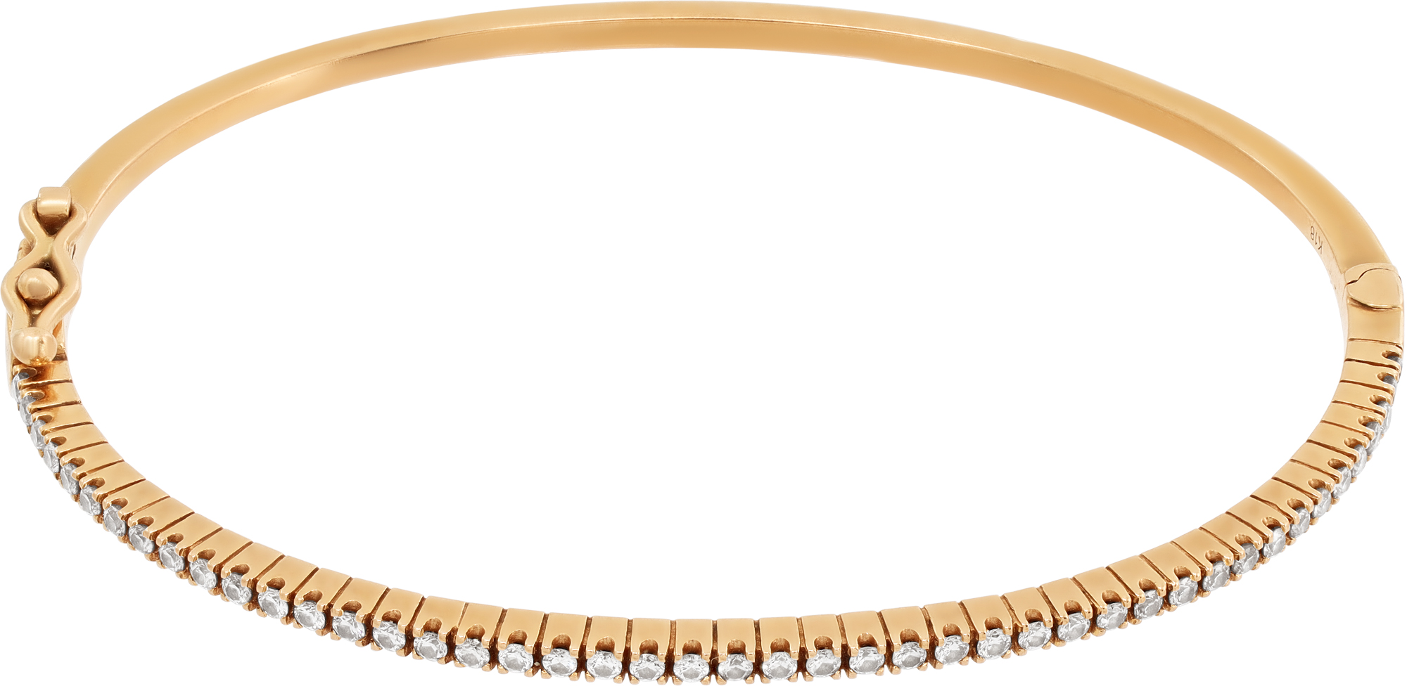 18K Rose Gold Diamond Bangle with 0.57 CT G-H VS-SI Diamonds