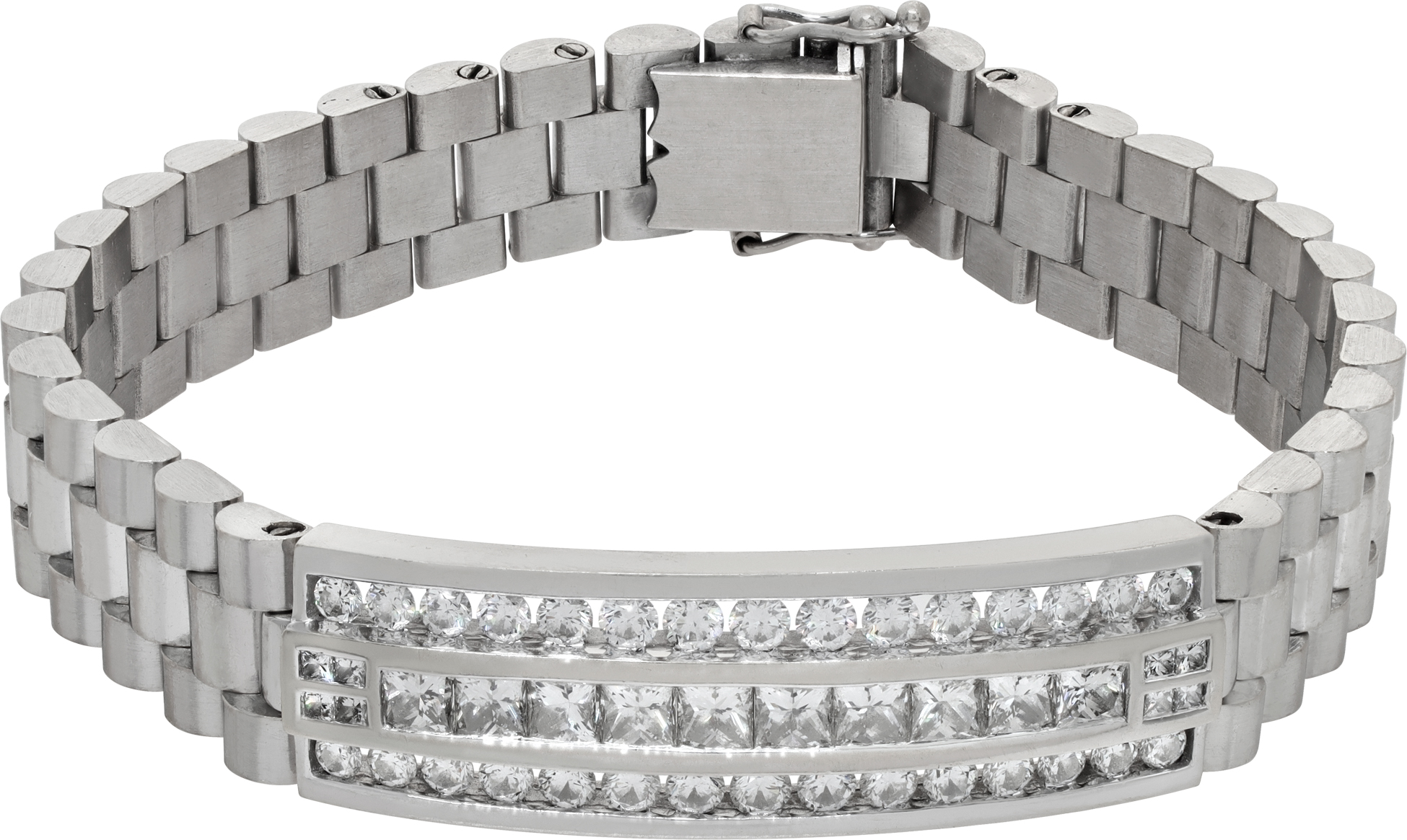 18k white gold and diamond 11mm braclet