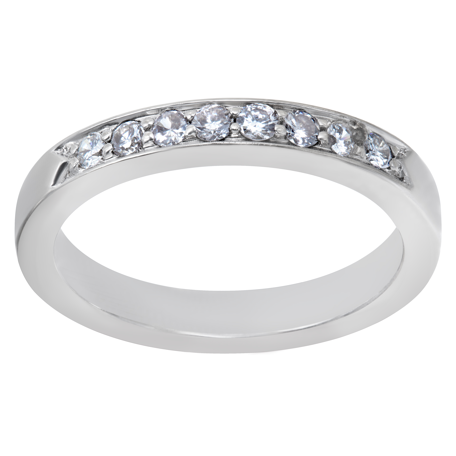 18k white gold semi-eternity diamond ring