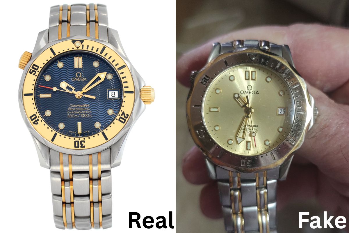 How To Spot a Fake Omega Watch Seamaster Diver 300 Two Tone Fake vs Real