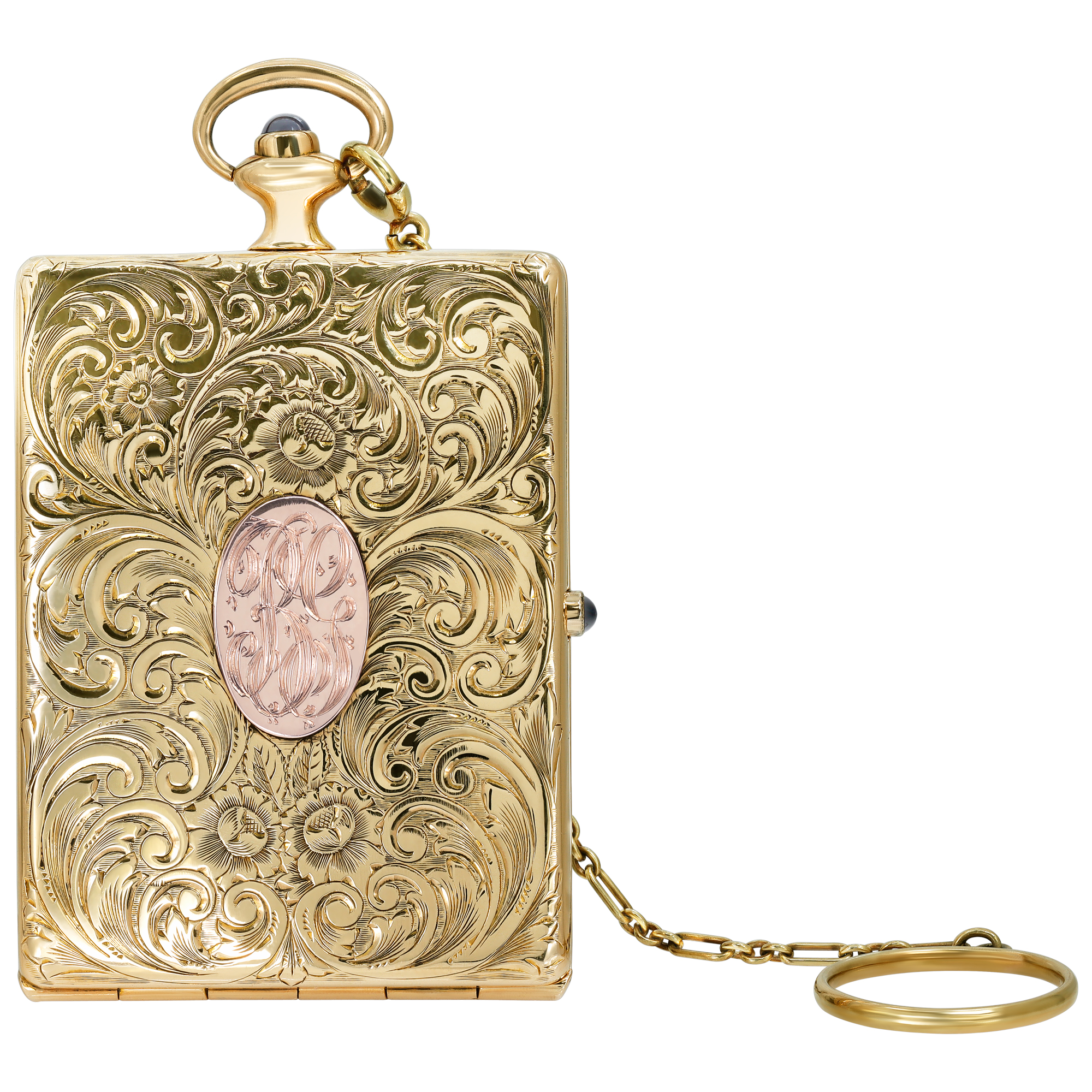 Antique Compact Powder Box With Mirror In 14k Yellow Gold. Antique Compact Powder Box With Mirror In 14k Yellow Gold.