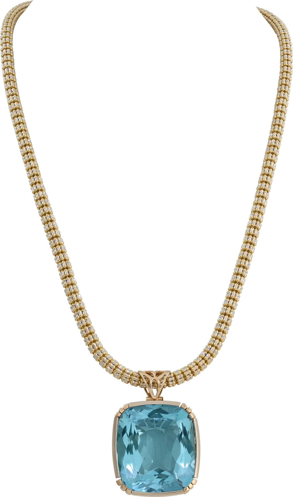 Aquamarine Pendant necklace in 14k yellow gold S521775