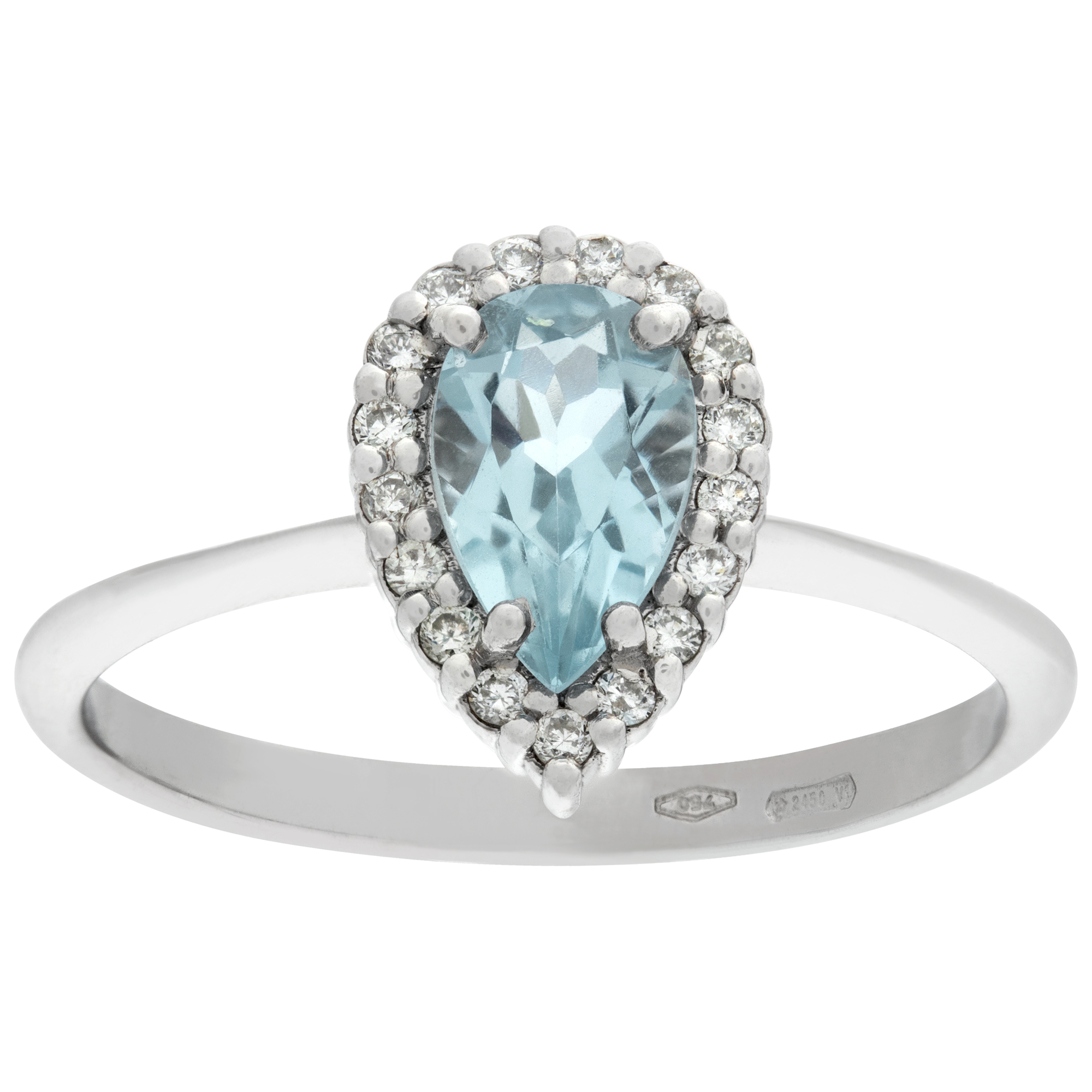 Special aquamarineペンデュラム✨ Aquamarine Tear Drop Ring Set with Diamond Accents – Sennin