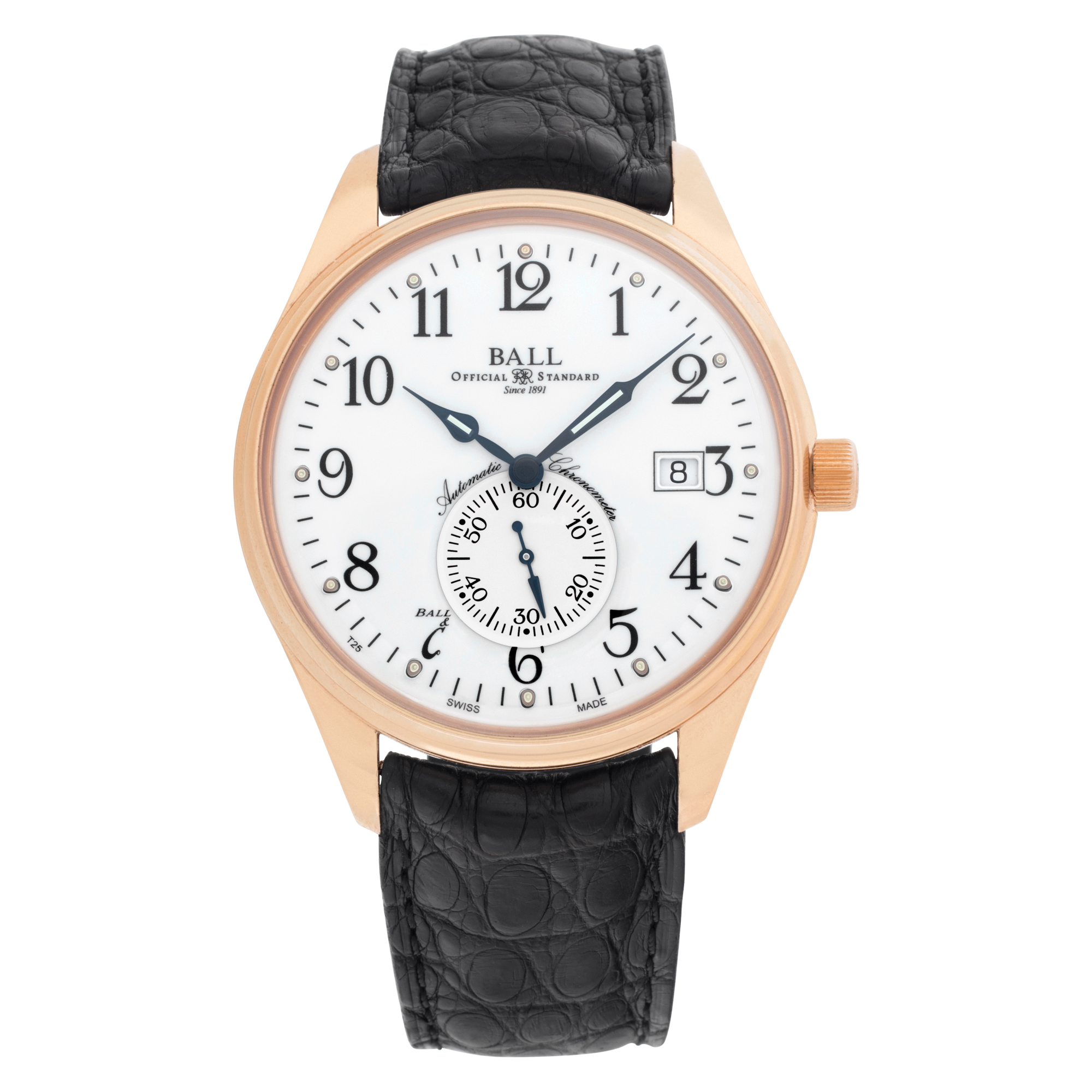Used Ball Trainmaster NM3888D-PG-LCJ-WH 18k rose gold | | Gray & Sons