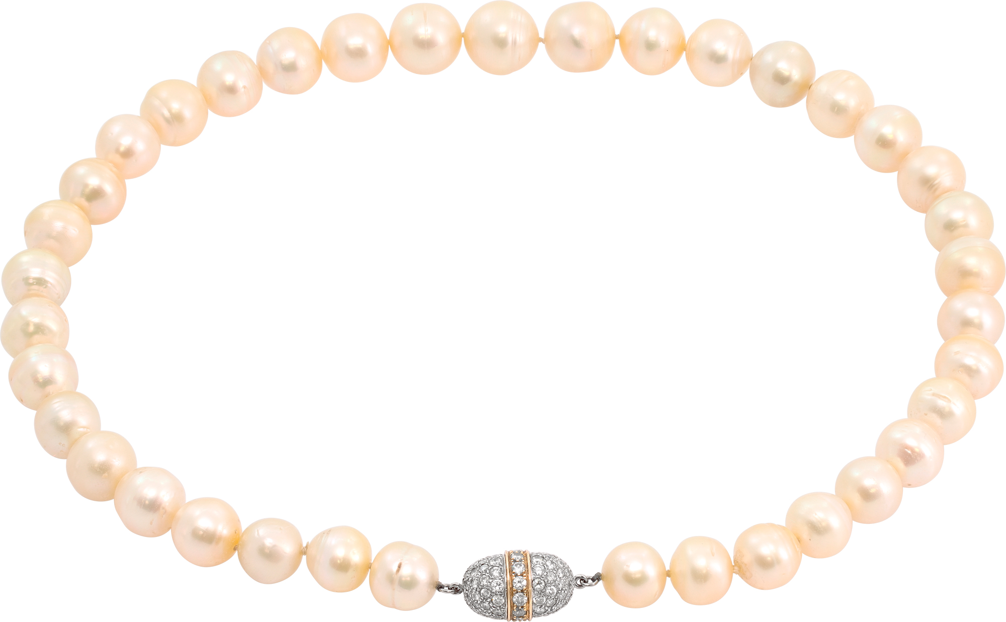 Baroque south sea pearl and diamond necklace set in 18k white gold