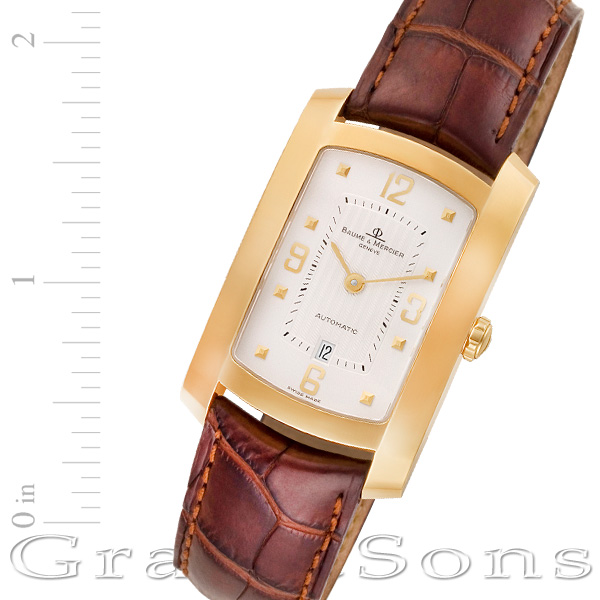 Baume & Mercier 18K 金無垢 質屋鑑定済み Preowned Baume & Mercier Hampton MV045225 18k 26mm | Gray & Sons