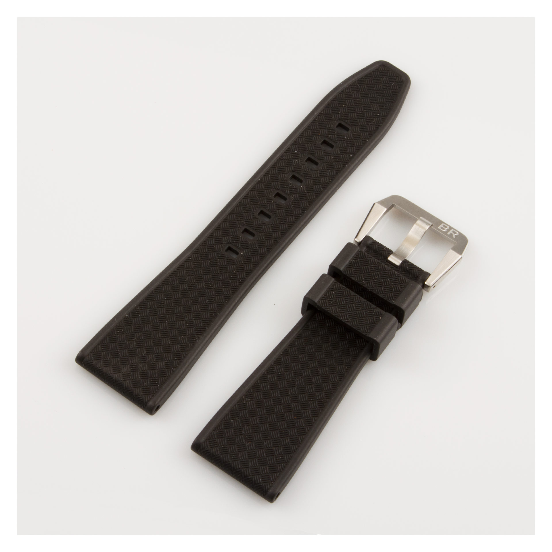 Bell & Ross black textured rubber band with stainless steel tang buckle (22 x 18 mm) Bell & Ross black textured rubber band with stainless steel tang buckle (22 x 18 mm)