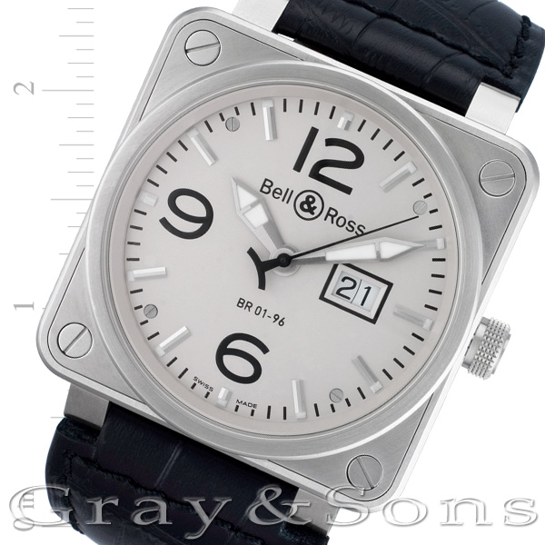 Pre-owned Bell & Ross Grande Date BR0196-SL-ST stainless |