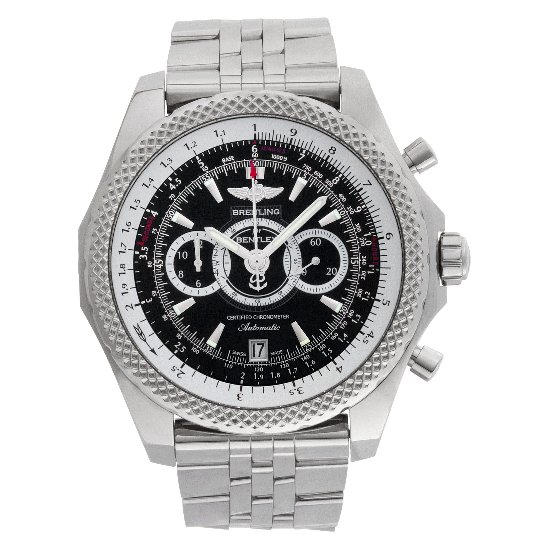 Used Breitling Bentley A26364 Stainless Steel Black dial 48mm