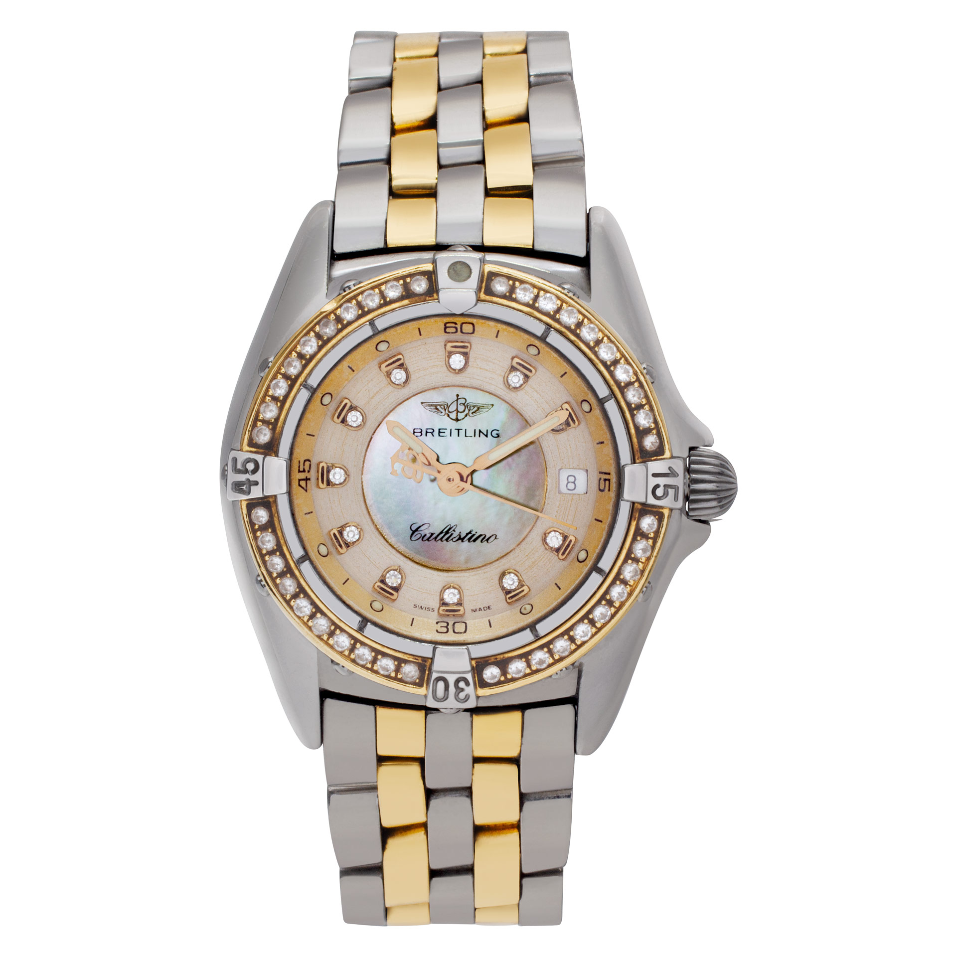 Pre-owned Breitling Callistino D52045 Stainless Steel Grey dial