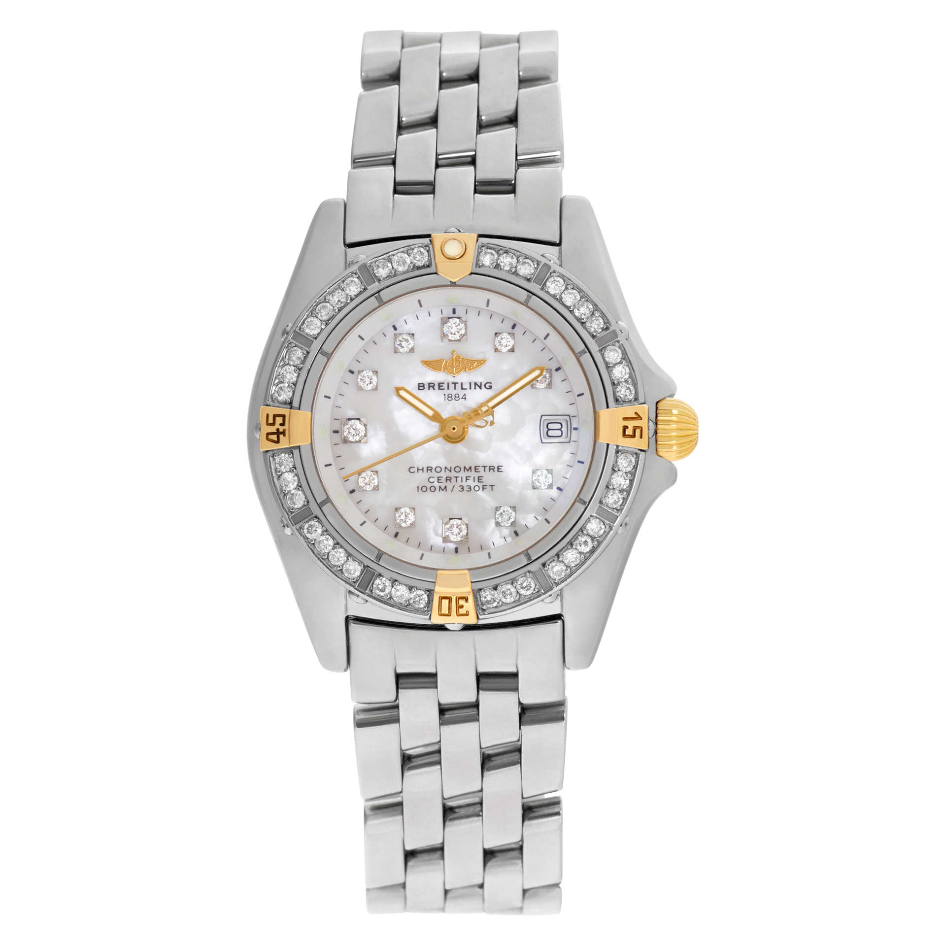 Pre-owned Breitling Callistino B72345 18k & stainless steel