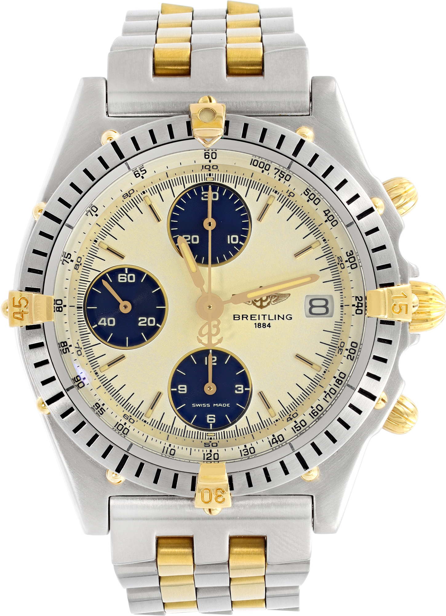 Pre-owned Breitling Chronomat b13050 18k & steel 39mm auto