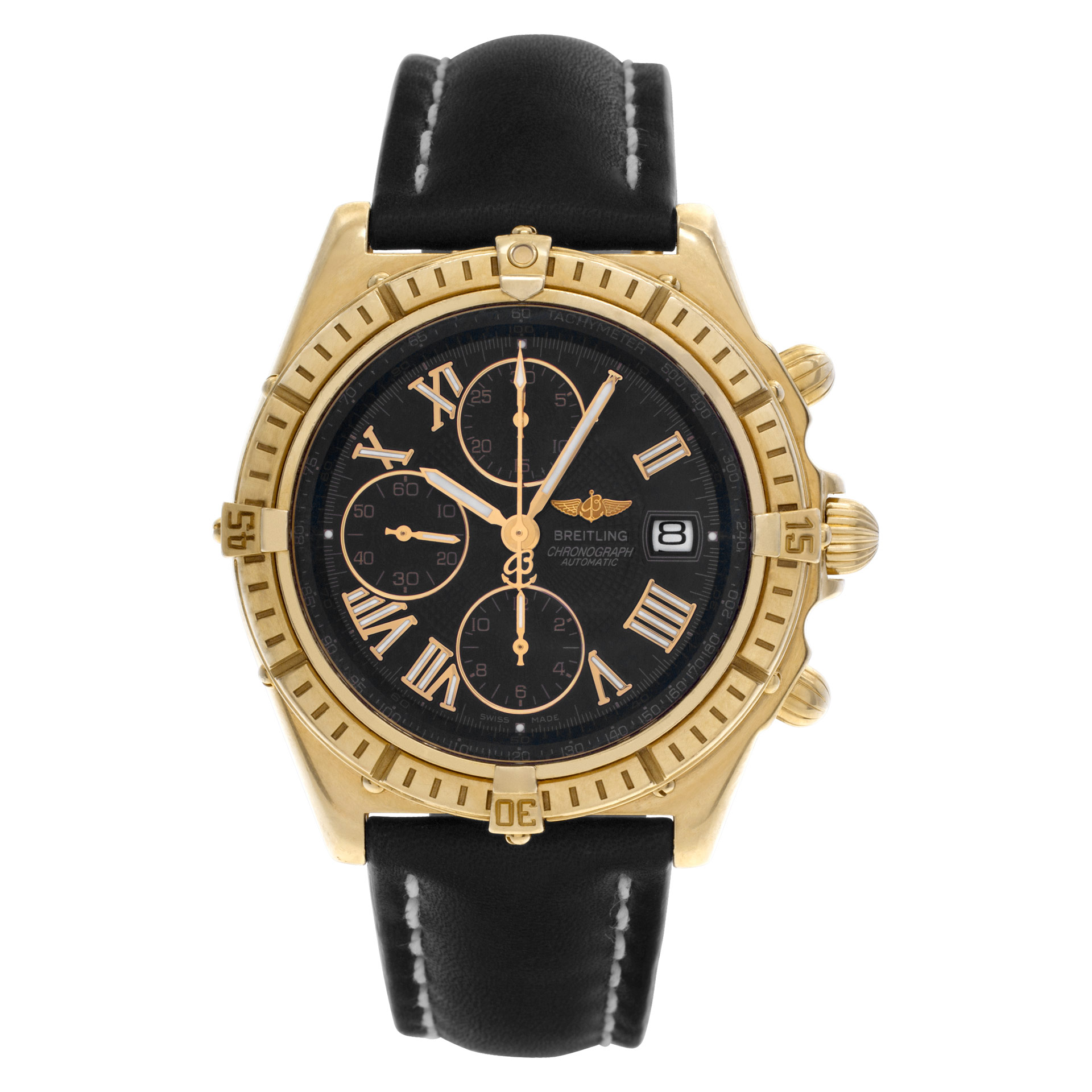 Pre-owned Breitling Crosswind K13055 18k Black dial 44mm |
