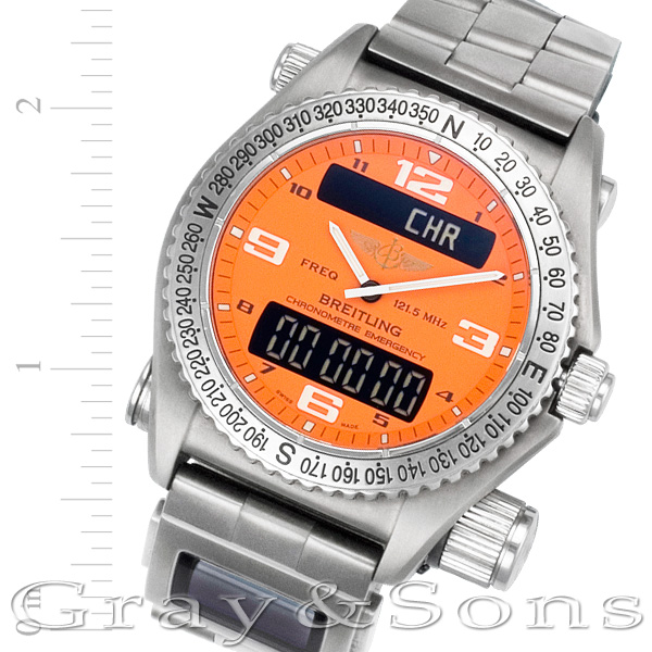 Pre-owned Breitling Emergency E76321 titanium 40mm Quartz