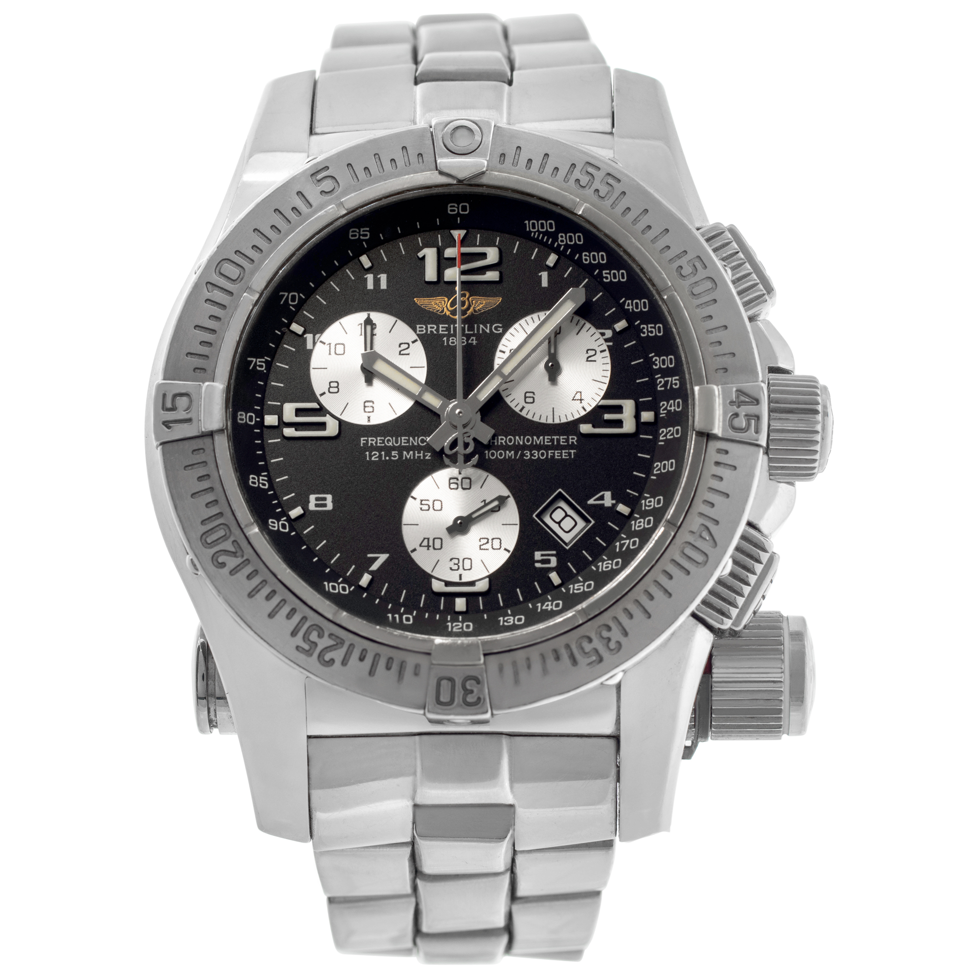 Pre-owned Breitling Emergency a73321 stainless steel 45mm Qu
