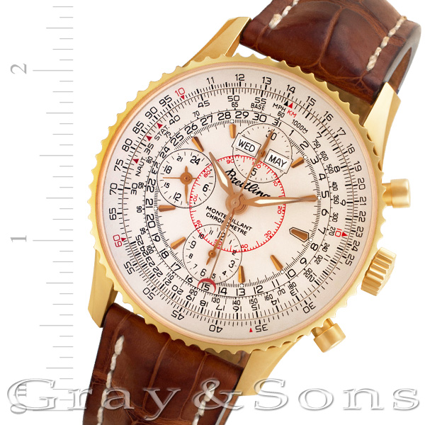 Pre-owned Breitling Montbrillant H21330 18k rose gold 42.5mm