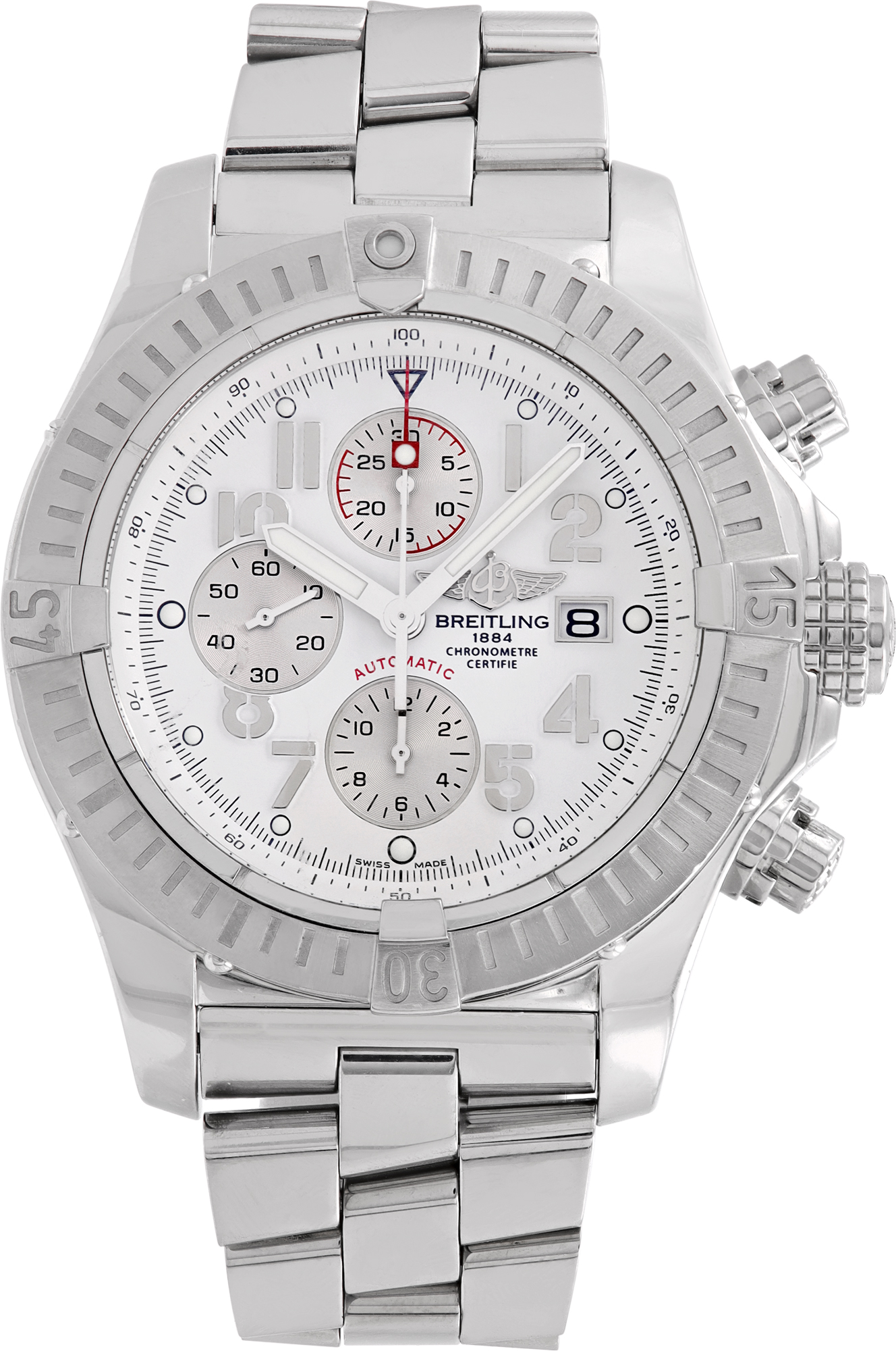 Pre-owned Breitling Super Avenger A13370 Stainless Steel | Gray & Sons