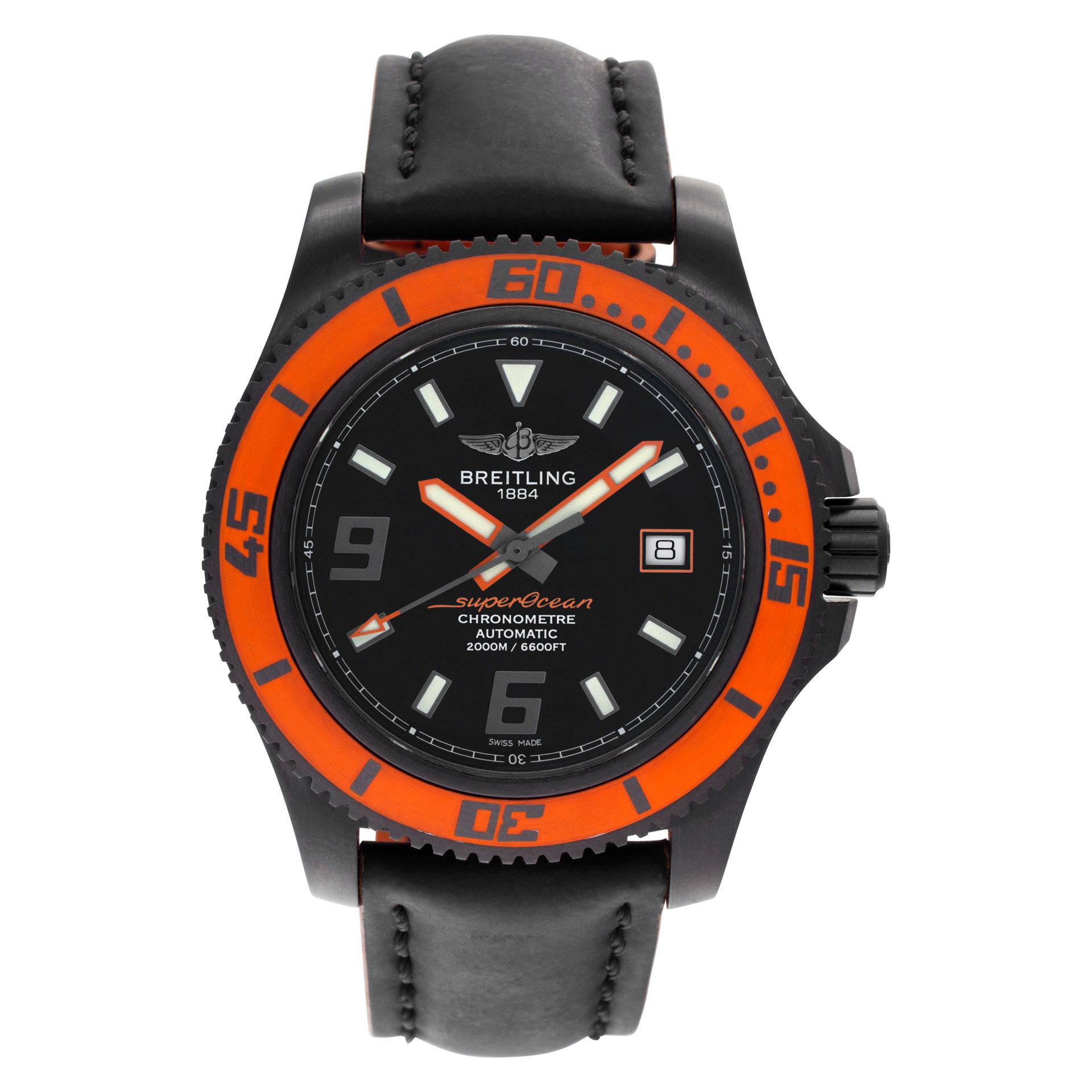 Used Breitling Super Ocean m17391 PVD steel Black dial 44mm