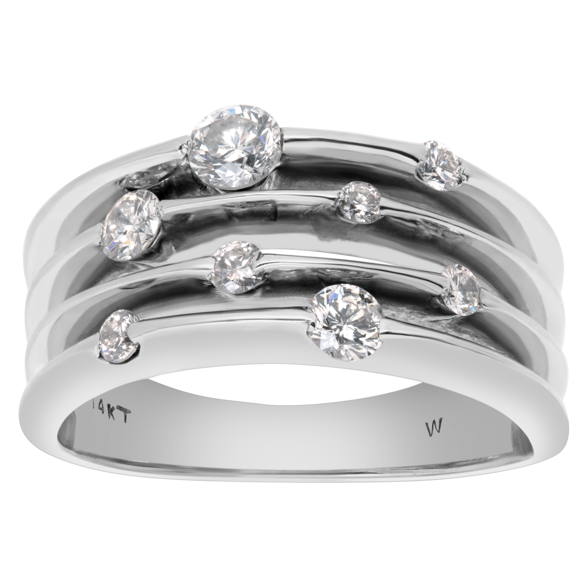 Bubble band in 14k white gold