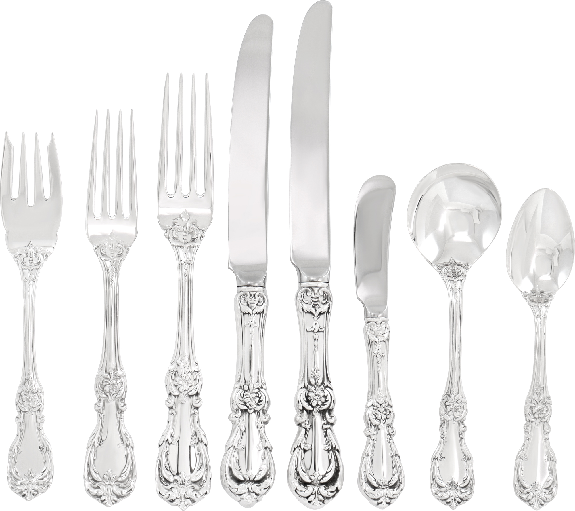 BURGUNDY sterling silver flatware set patented in 1949 by Reed & Barton N517945