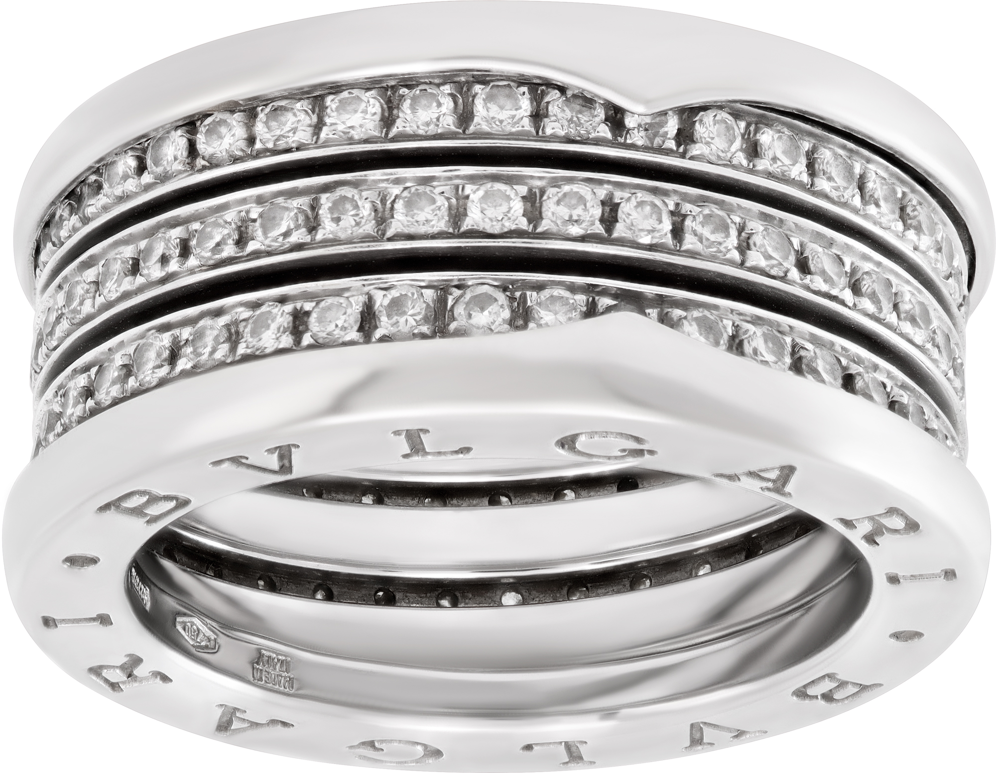 Bvlgari B.Zero 18k white gold pave diamond