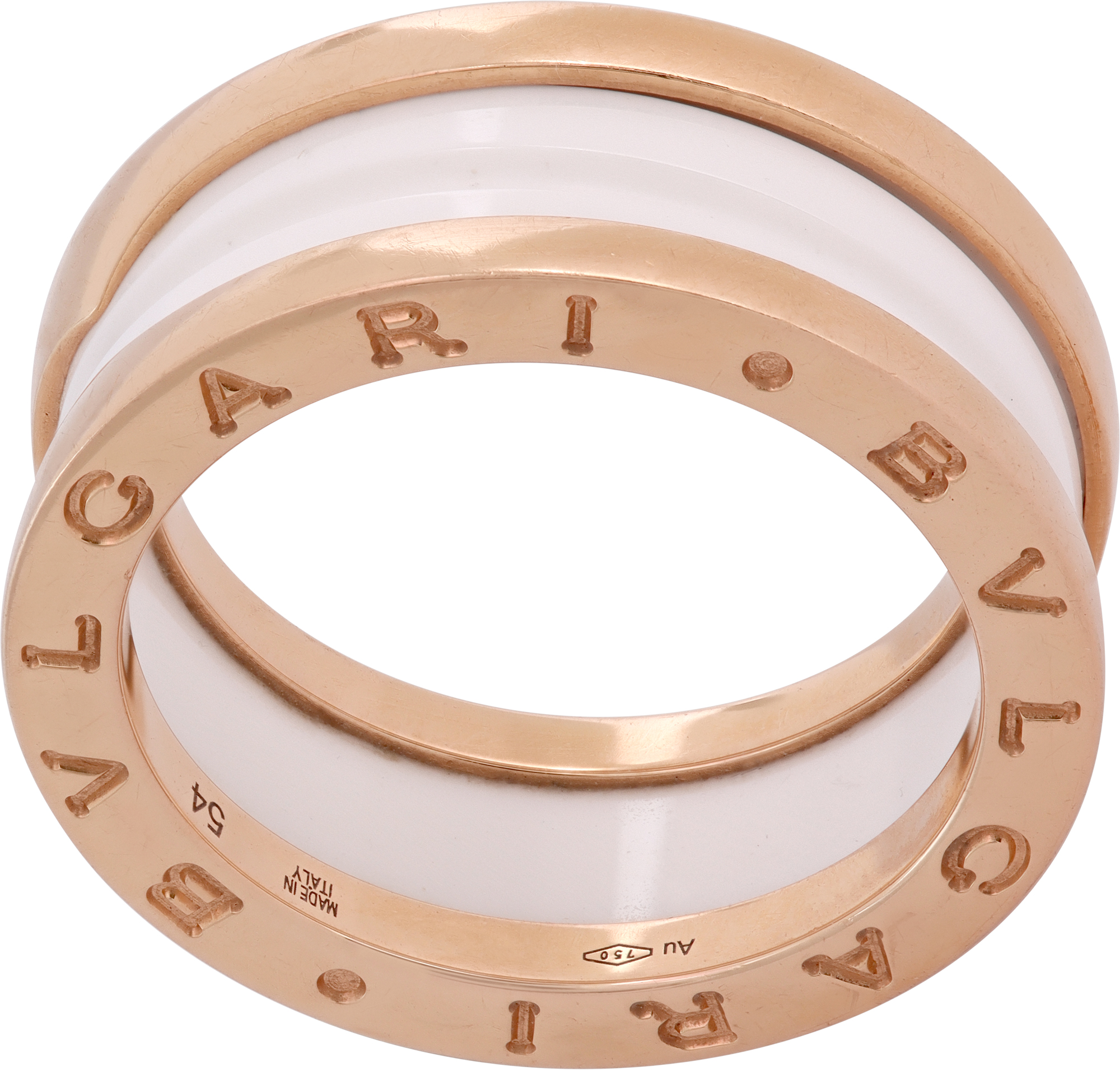 Bvlgari B.Zero ring 18k pink gold and white ceramic Bvlgari B.Zero ring 18k pink gold and white ceramic