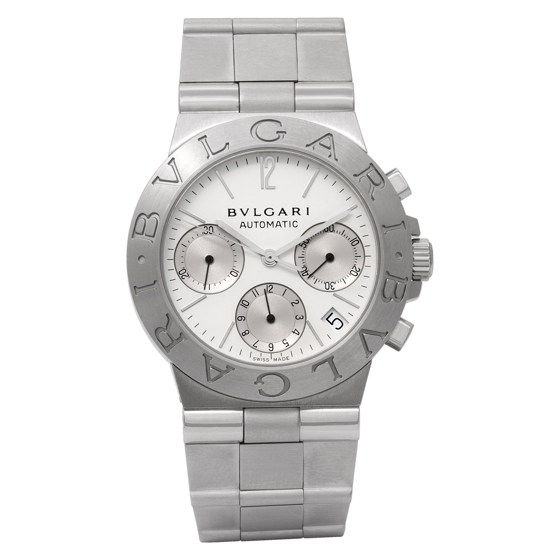 Used Bvlgari Diagono ch35s Stainless Steel White dial 35mm
