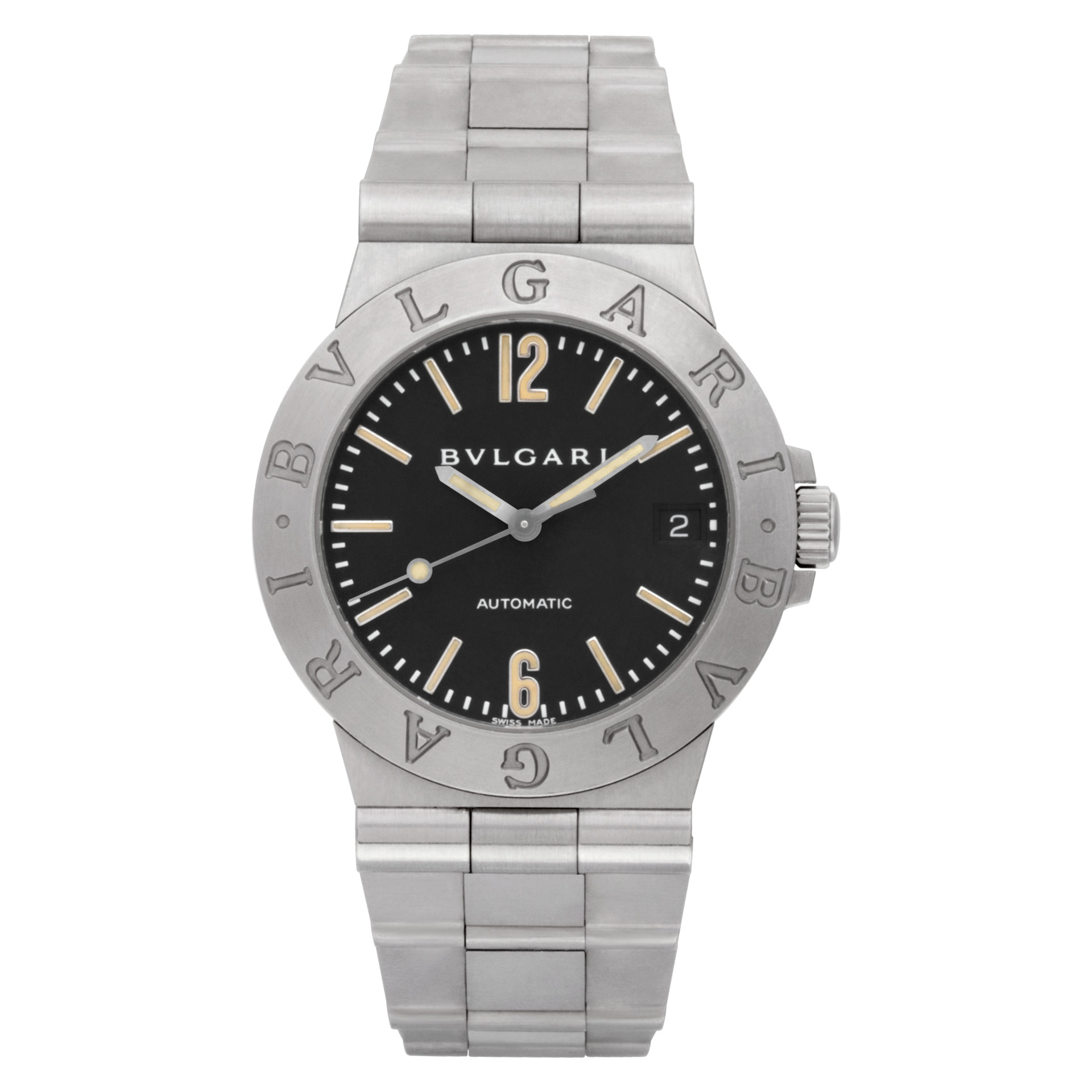 Used Bvlgari Diagono LCV 35 S Stainless Steel Black dial 35mm