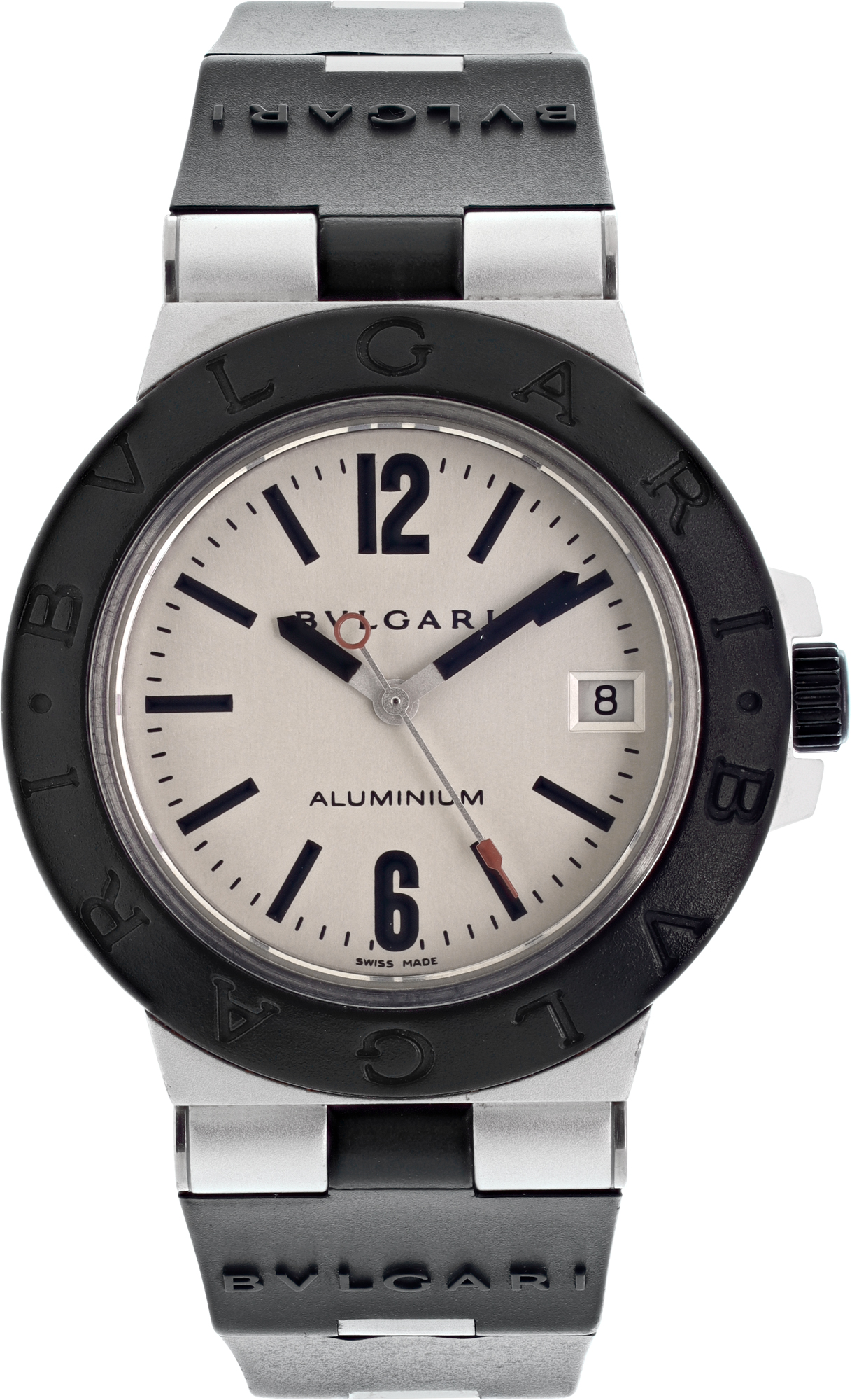 【管SI0207】ブルガリ BVLGARI ALUMINUM AL38TA Used Bvlgari Aluminium AL 38 TA Aluminum White dial 38mm |