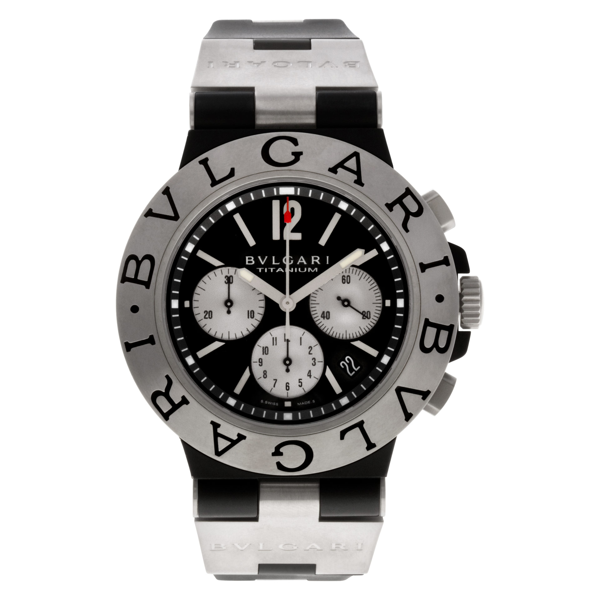 Pre-owned Bvlgari Diagono TI 44 TA CH Titanium W520625 | Gray & Sons