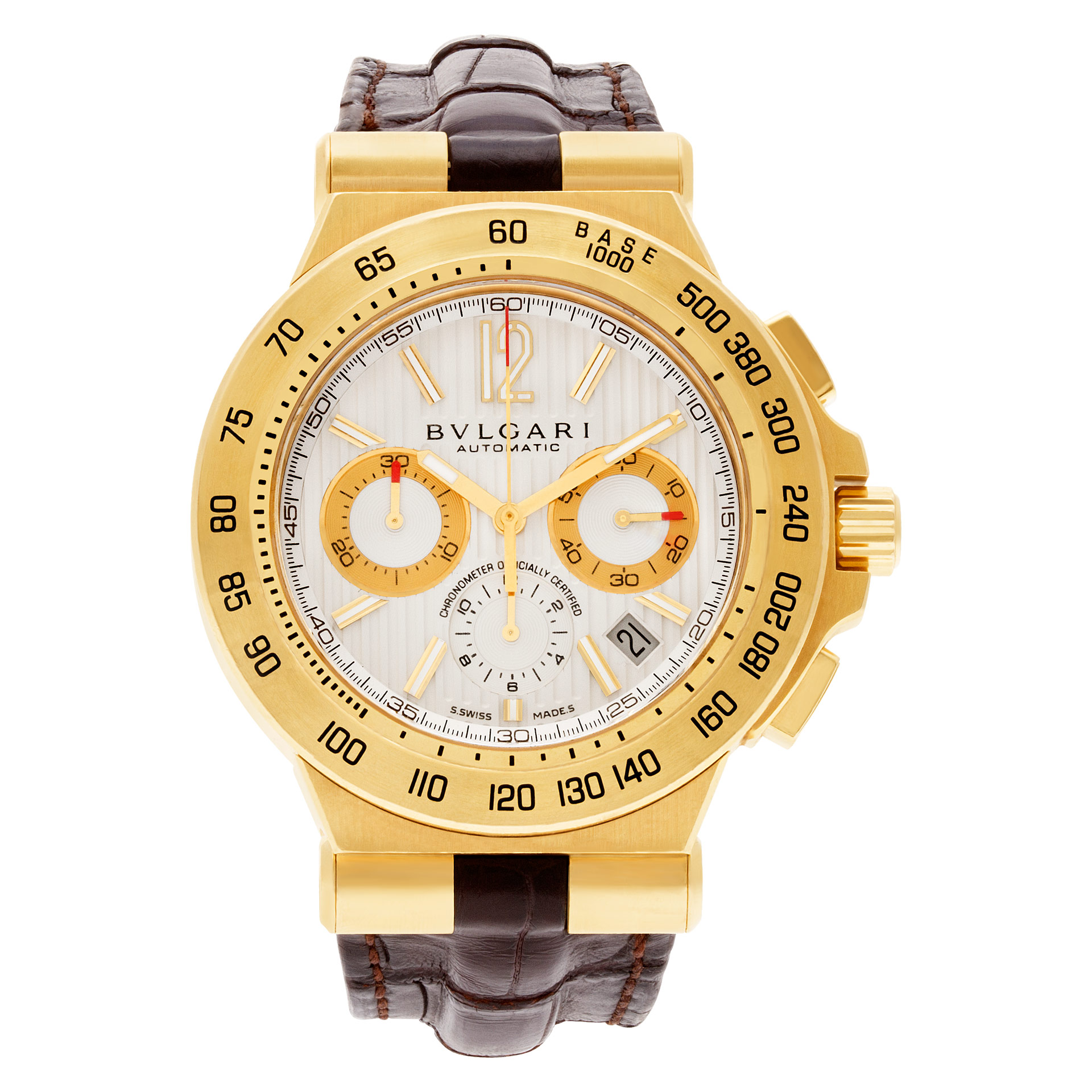 Pre-owned Bvlgari Diagono Professional DP42GCH 18k 53.5mm