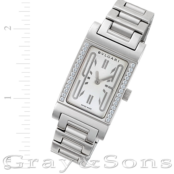 Used Bvlgari Rettangolo RTW39G 18k white gold 21mm Quartz