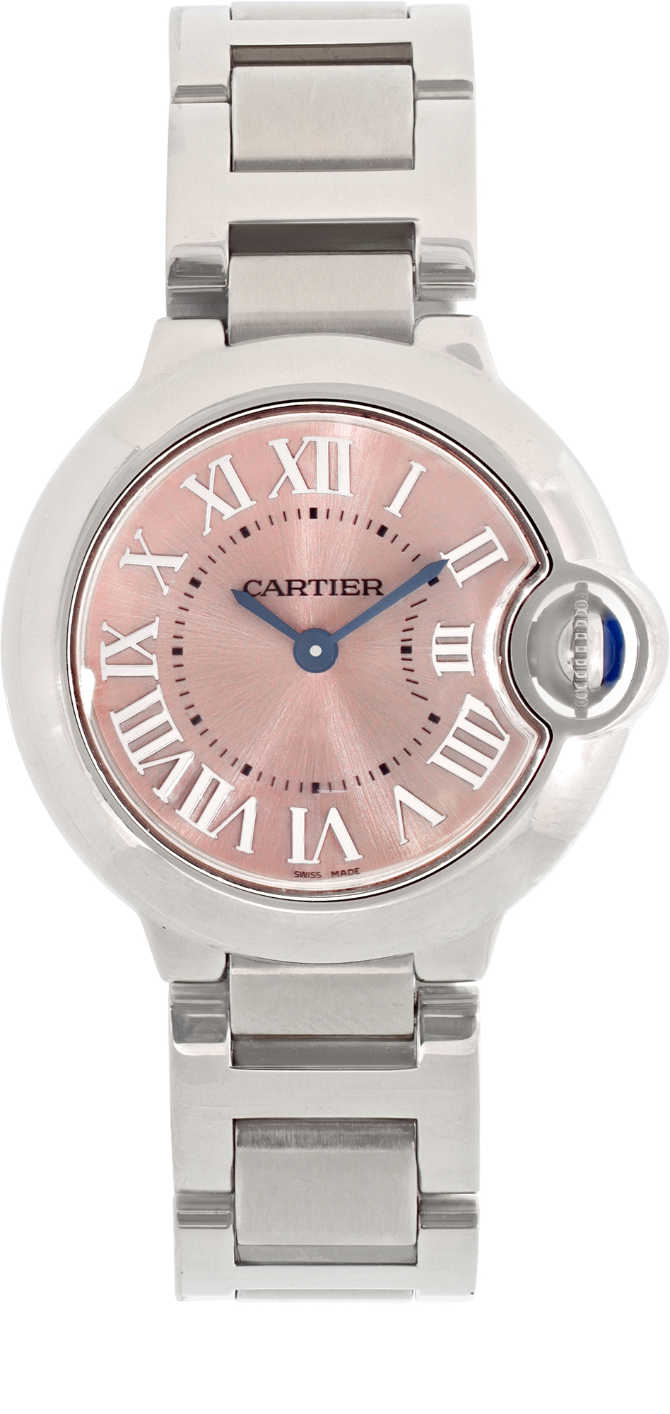 Cartier 腕時計 シルバー/ピンク Preowned Cartier Ballon Bleu 3009 Stainless Steel 28mm auto