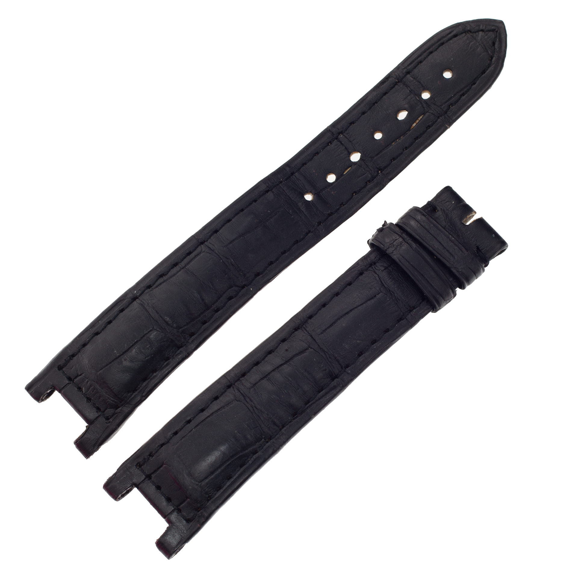Cartier ディヴァン 純正黒アリゲーターマット 29 x 22mm Cartier black alligator strap for Cartier Pasha at 18mm x 16mm