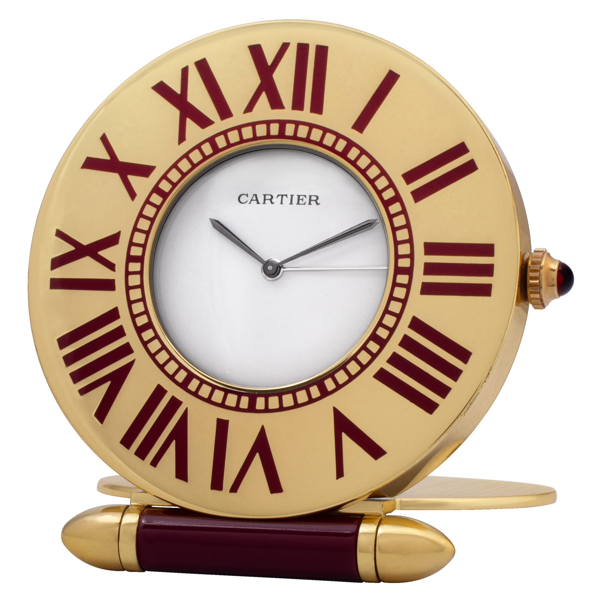 Preowned Cartier Clock 123 Gold Plate White dial 53.5mm |