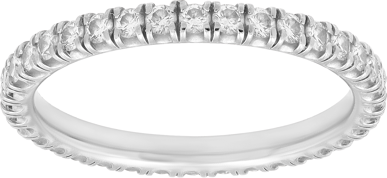 Cartier Etincelle wedding band eternity ring in 18k white gold. 1.5mm width