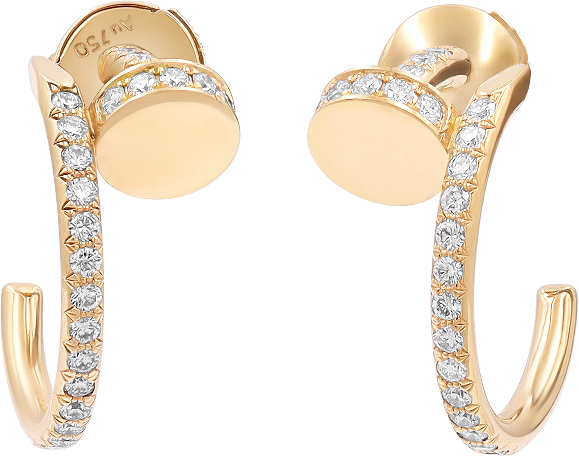 Cartier Juste Un Clou Hoop Earrings small model Paved diamonds 18k rose gold