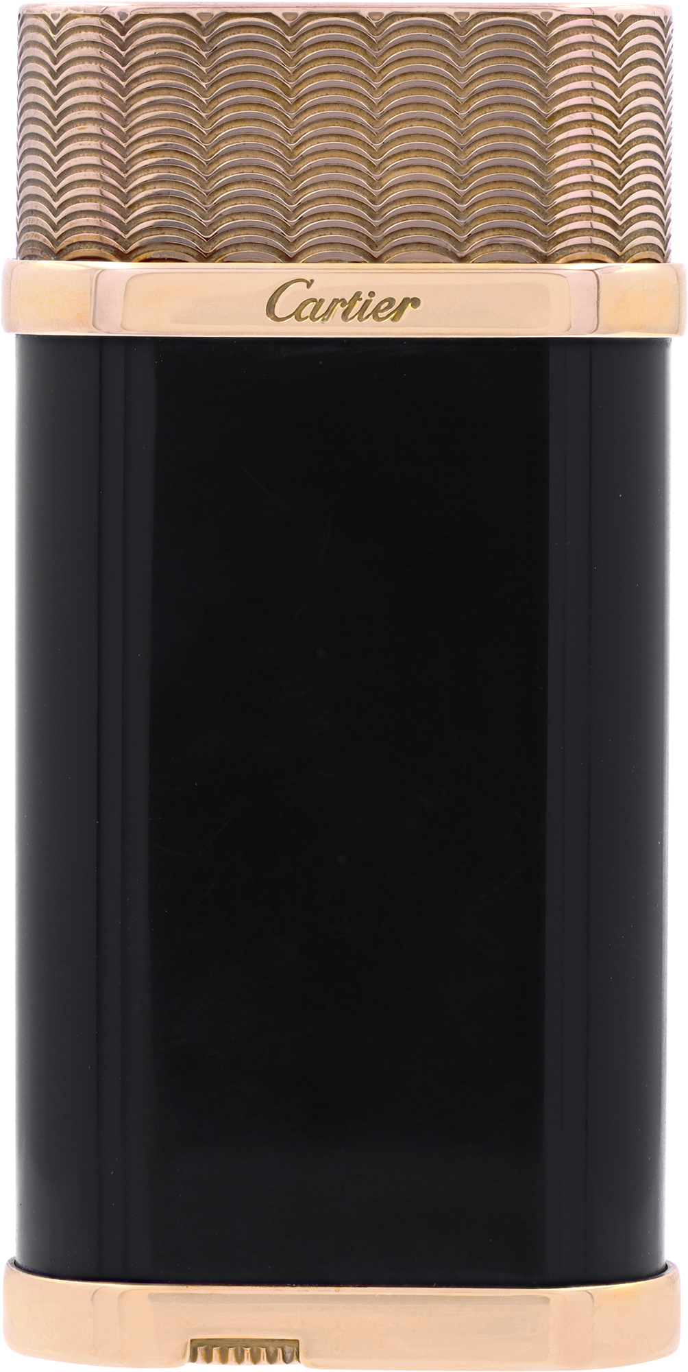 Cartier Lighter black lacquer body rose gold trim | Gray & Sons
