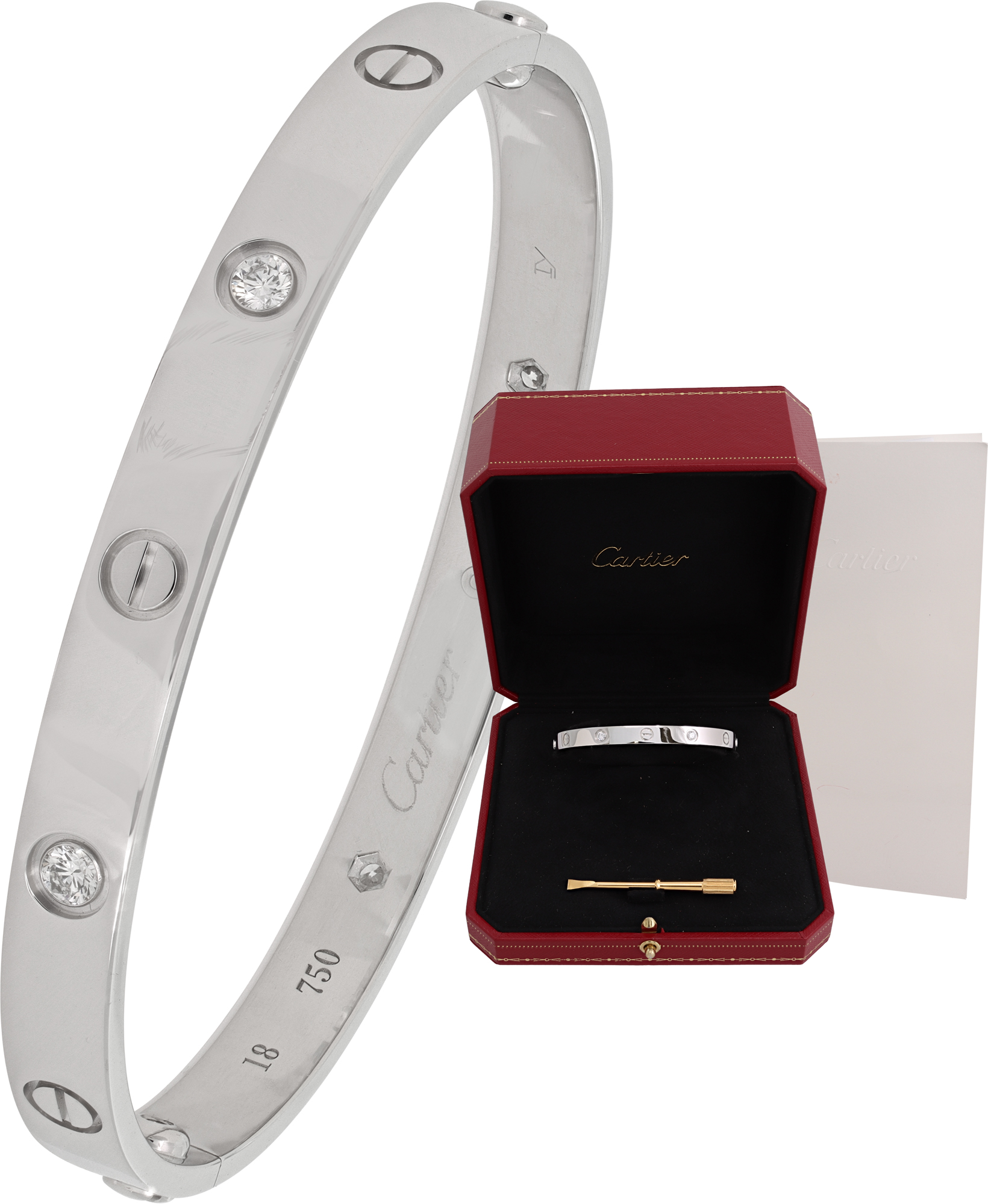 Cartier Love bracelet 4 diamonds in 18k white gold S521737