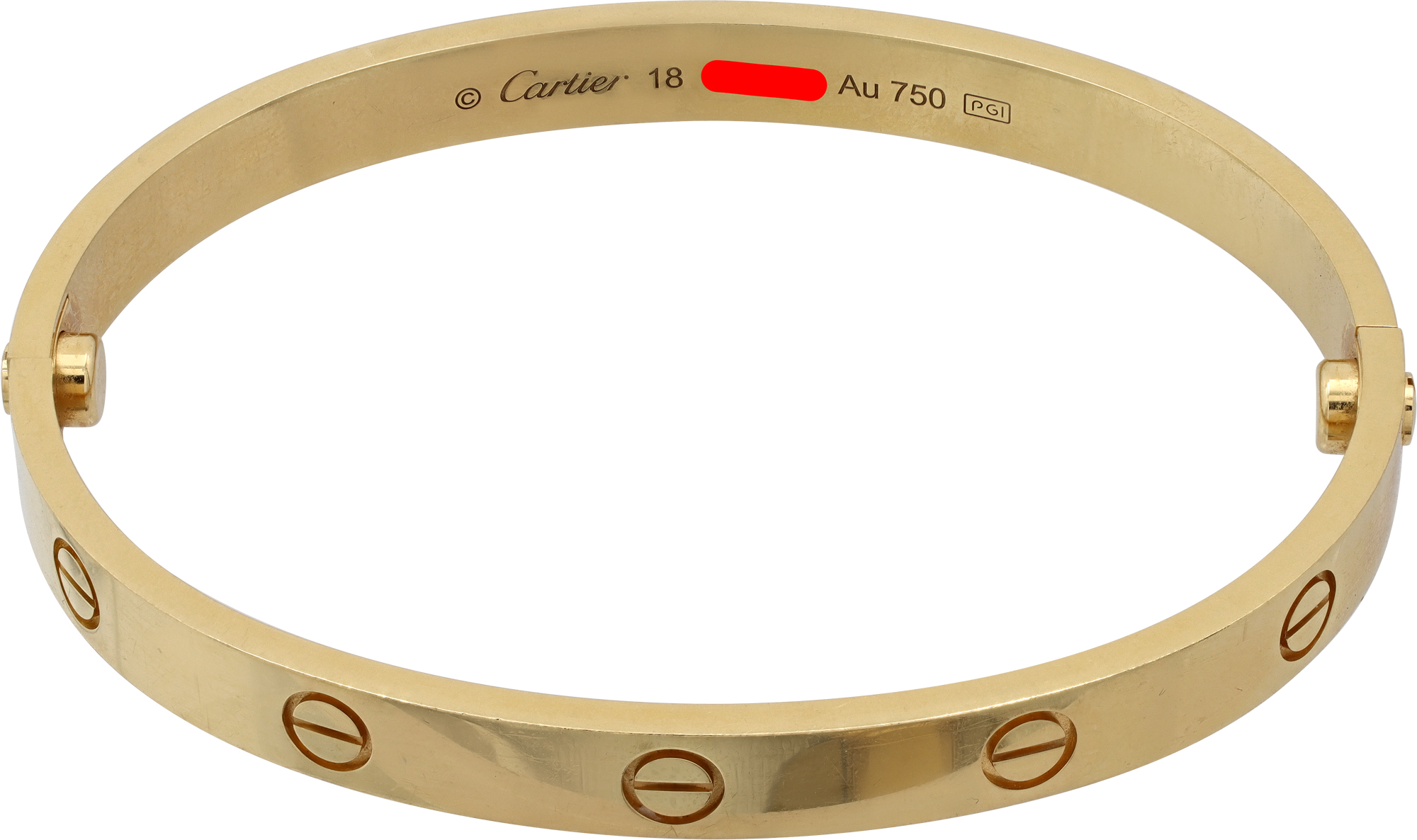 Cartier Love bracelet, Classic Model 18k yellow gold size 18 N518764