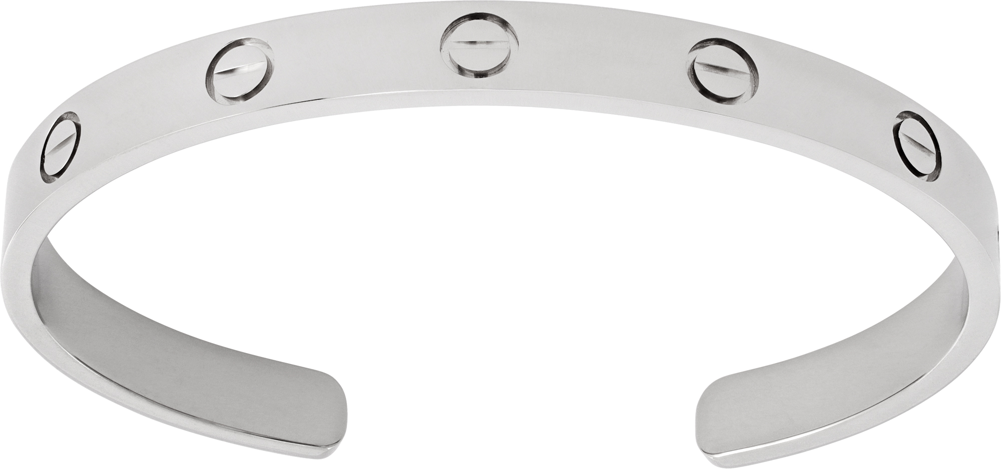 Cartier Love Cuff In 18k White Gold. Size 17