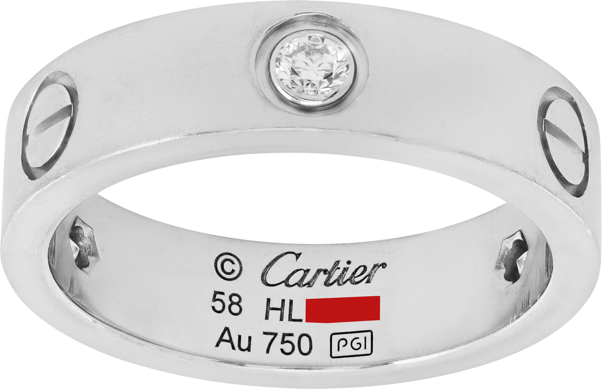 Cartier Love ring 4 diamonds in 18k white gold