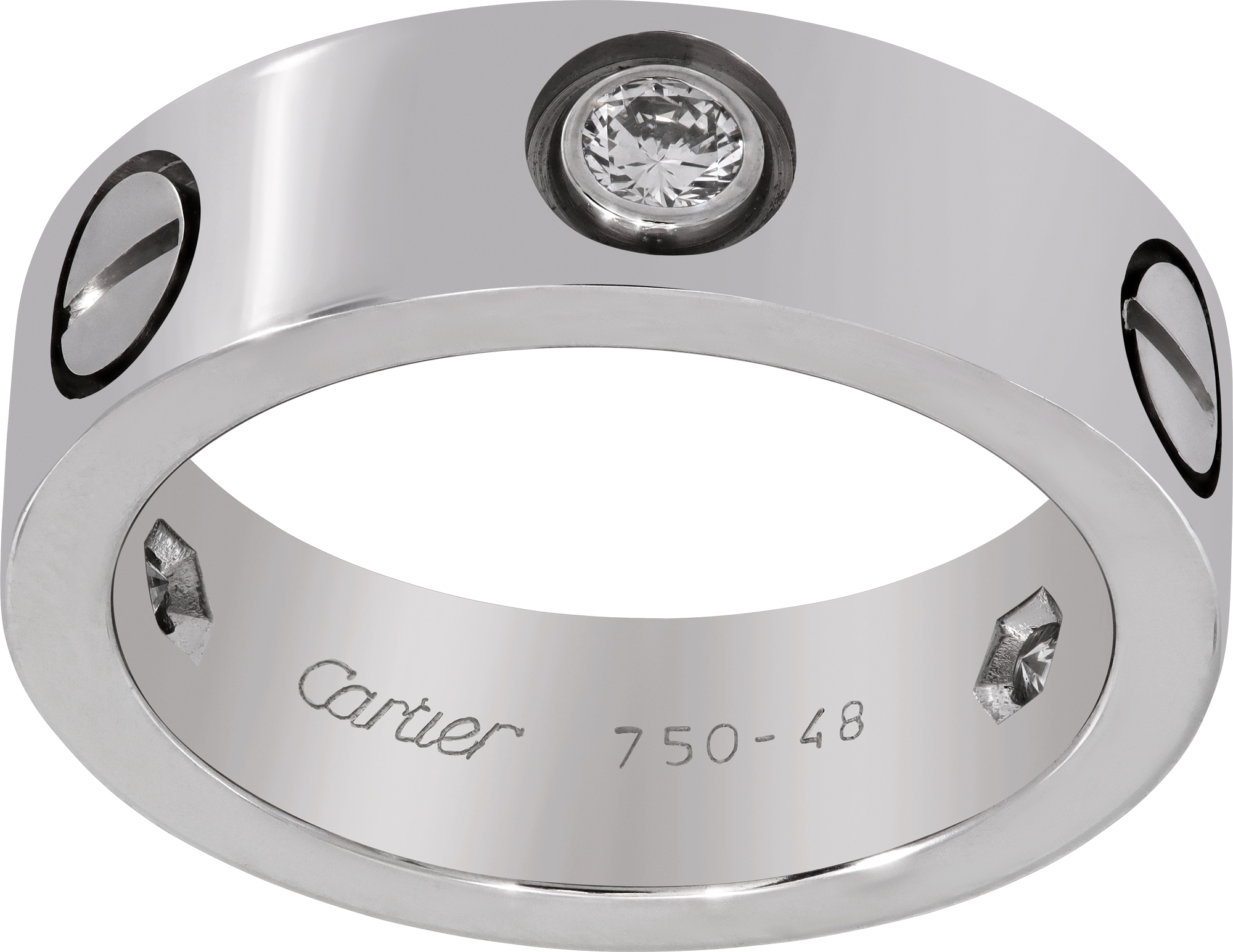 Cartier Love ring, Classic Model, 18k white gold 3 diamonds S521831