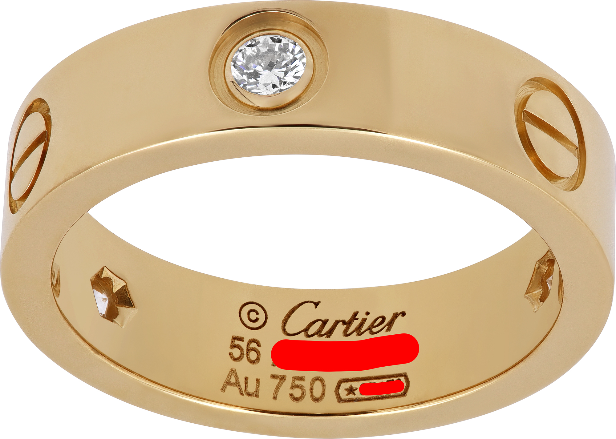 Cartier Love Ring in rose gold with diamonds