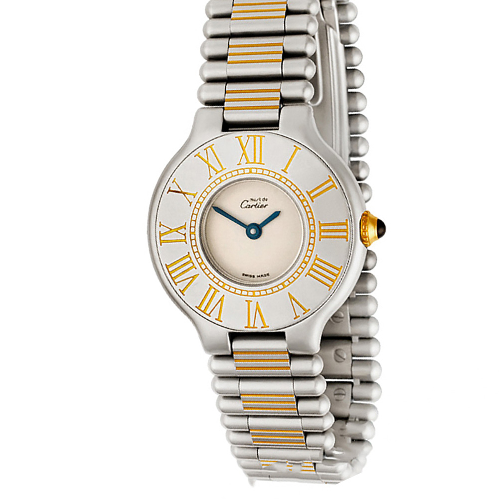 Cartierマストドゥ21 Preowned Cartier Must 21 18k & steel 28mm Quartz watch