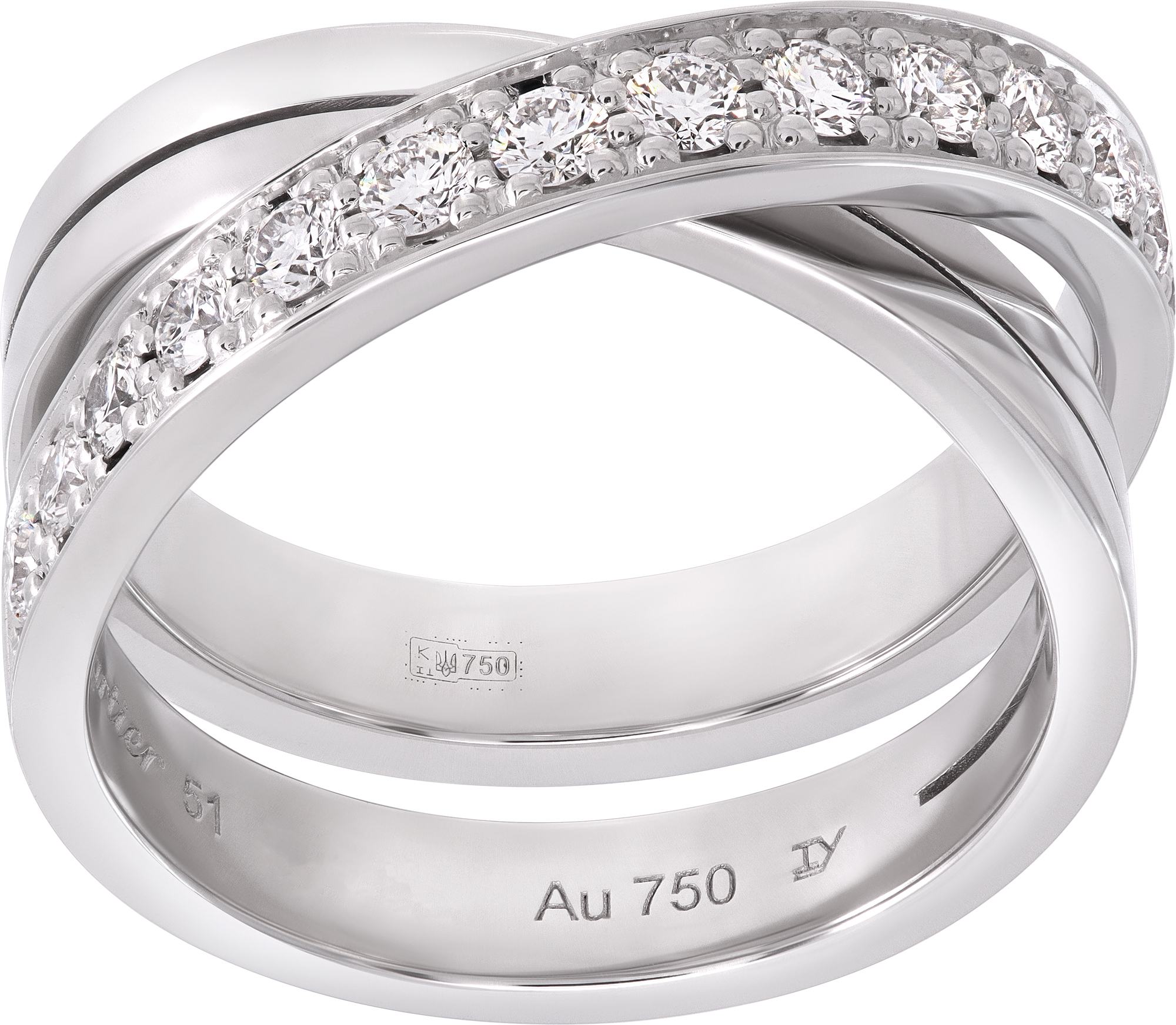 Cartier Novelle Vague Crossover diamond ring in 18k white gold S521275 