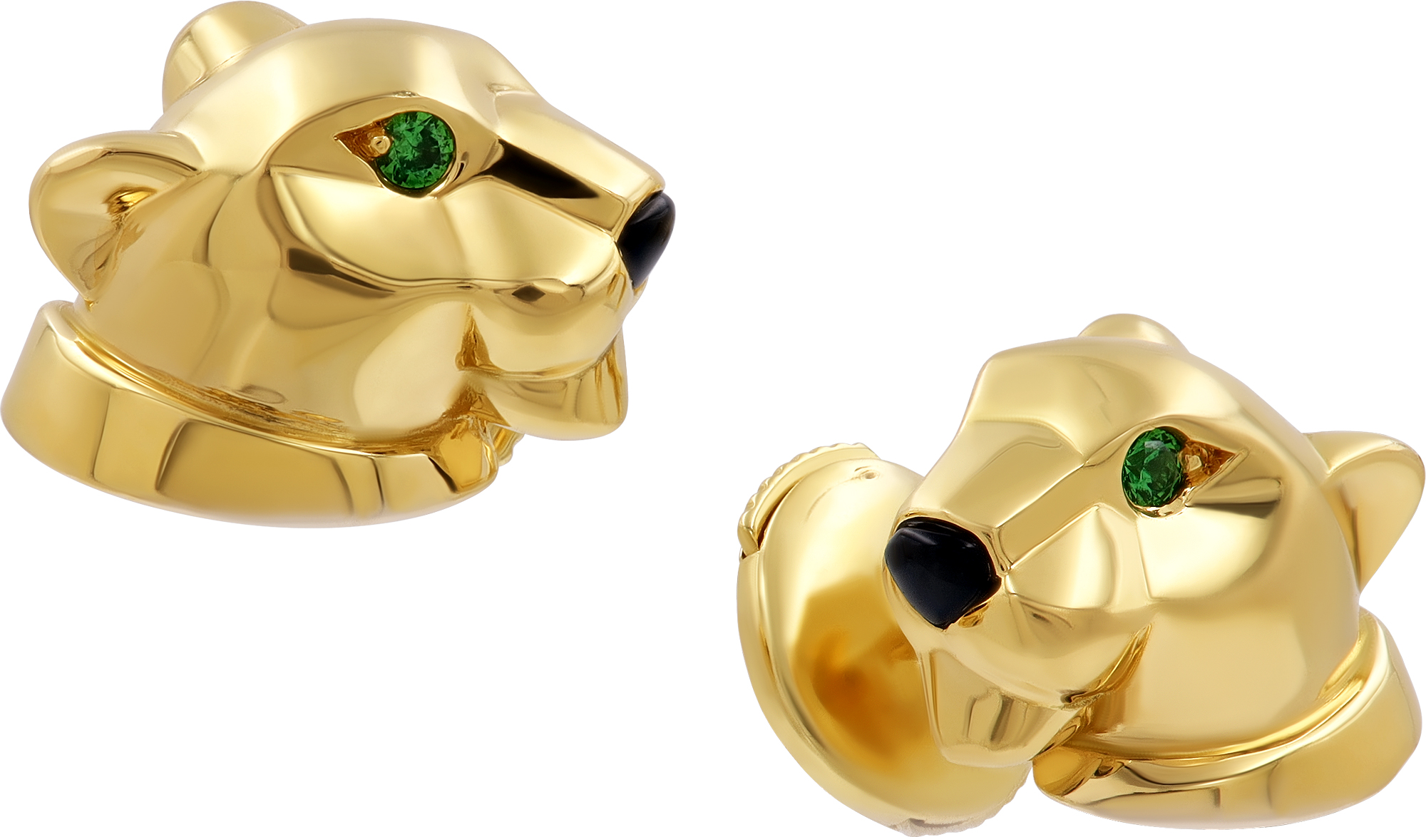 Cartier Panthere De Cartier stud earrings in 18k with tsavorite garnets and onyx Cartier Panthere De Cartier stud earrings in 18k with tsavorite garnets and onyx