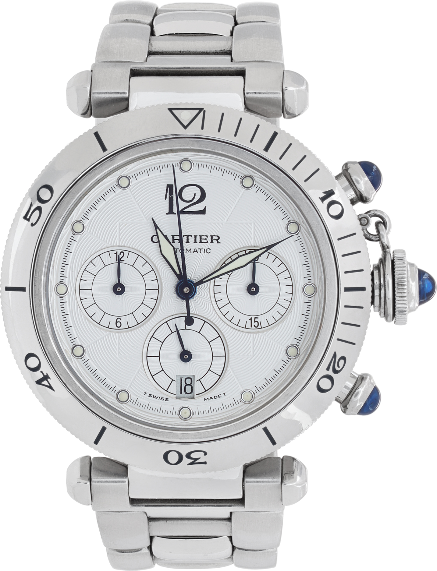 Used Cartier Pasha 38 2113 Stainless Steel 38mm auto watch |