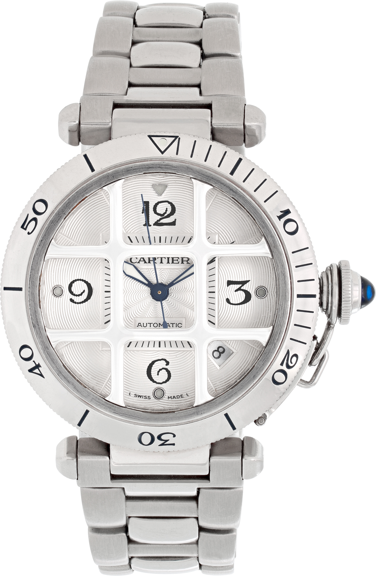 Pre-owned Cartier Pasha 38 W31040H3 Stainless Steel 38mm | Gray & Sons